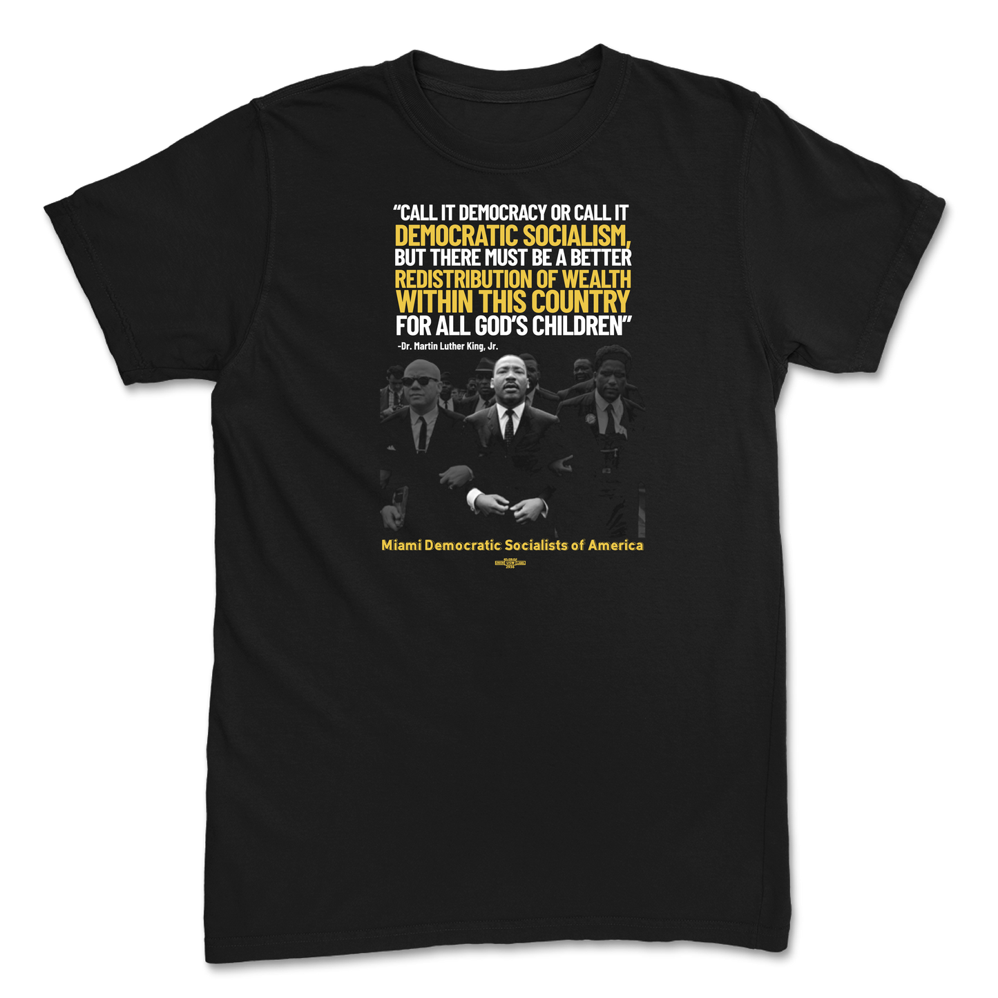 MLK "Democratic Socialism" Quote Black T-Shirt