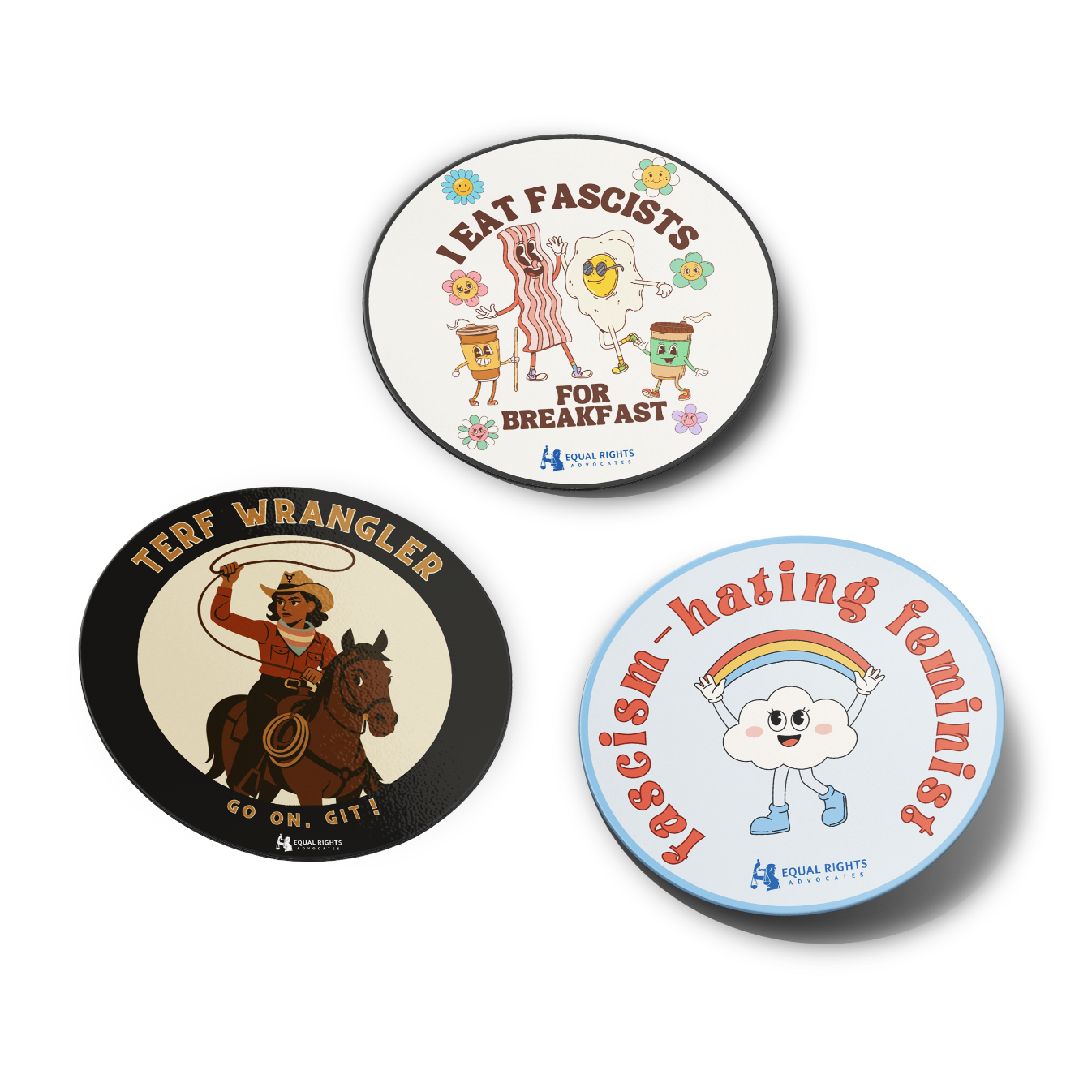 Anti Fascist Round Sticker 3-Pack