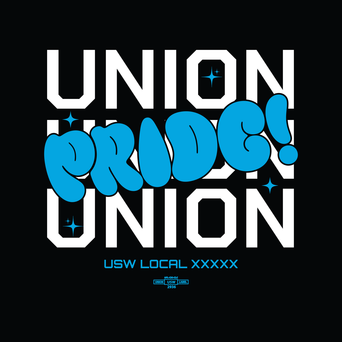 Union Pride Bubble Letters