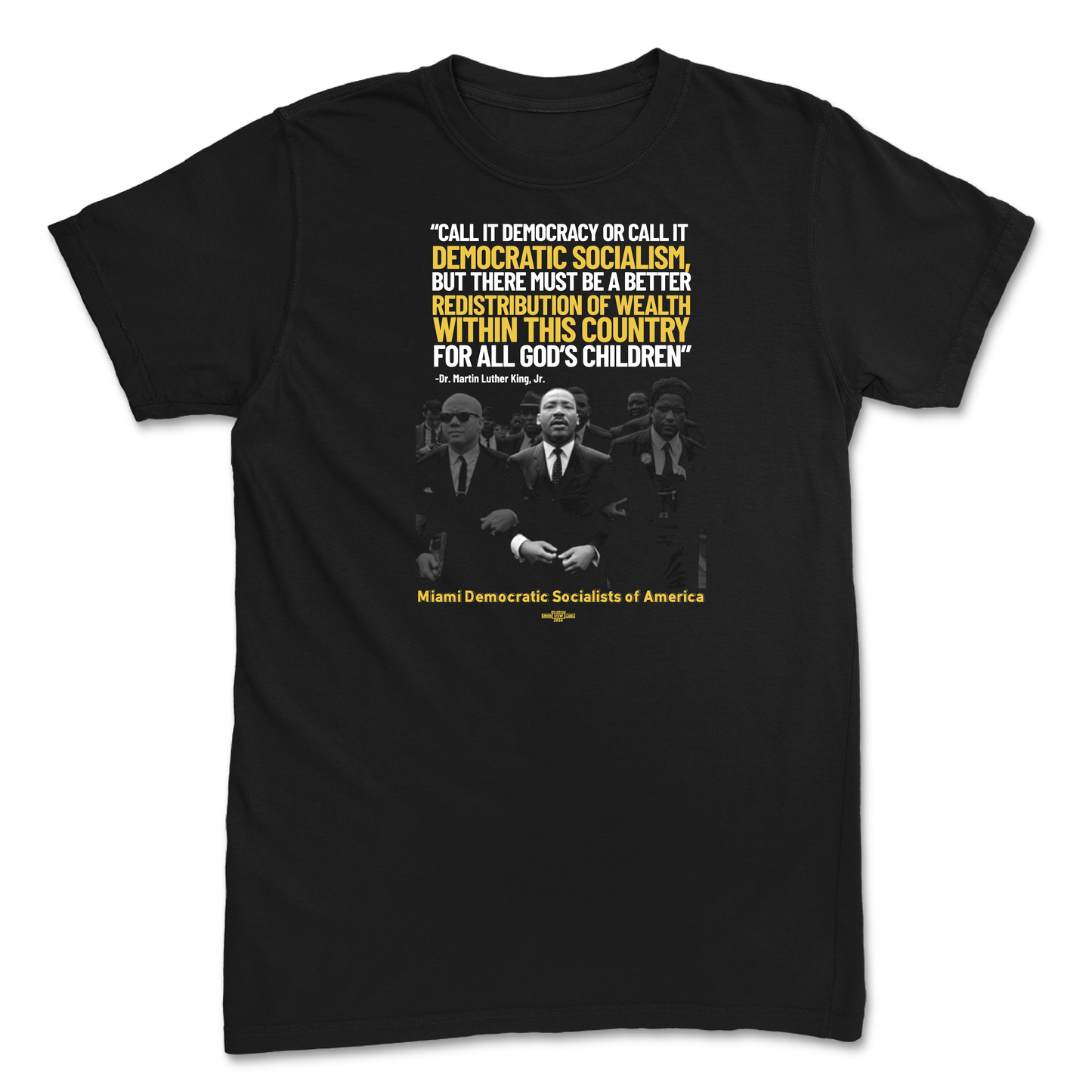 MLK "Democratic Socialism" Quote Black T-Shirt