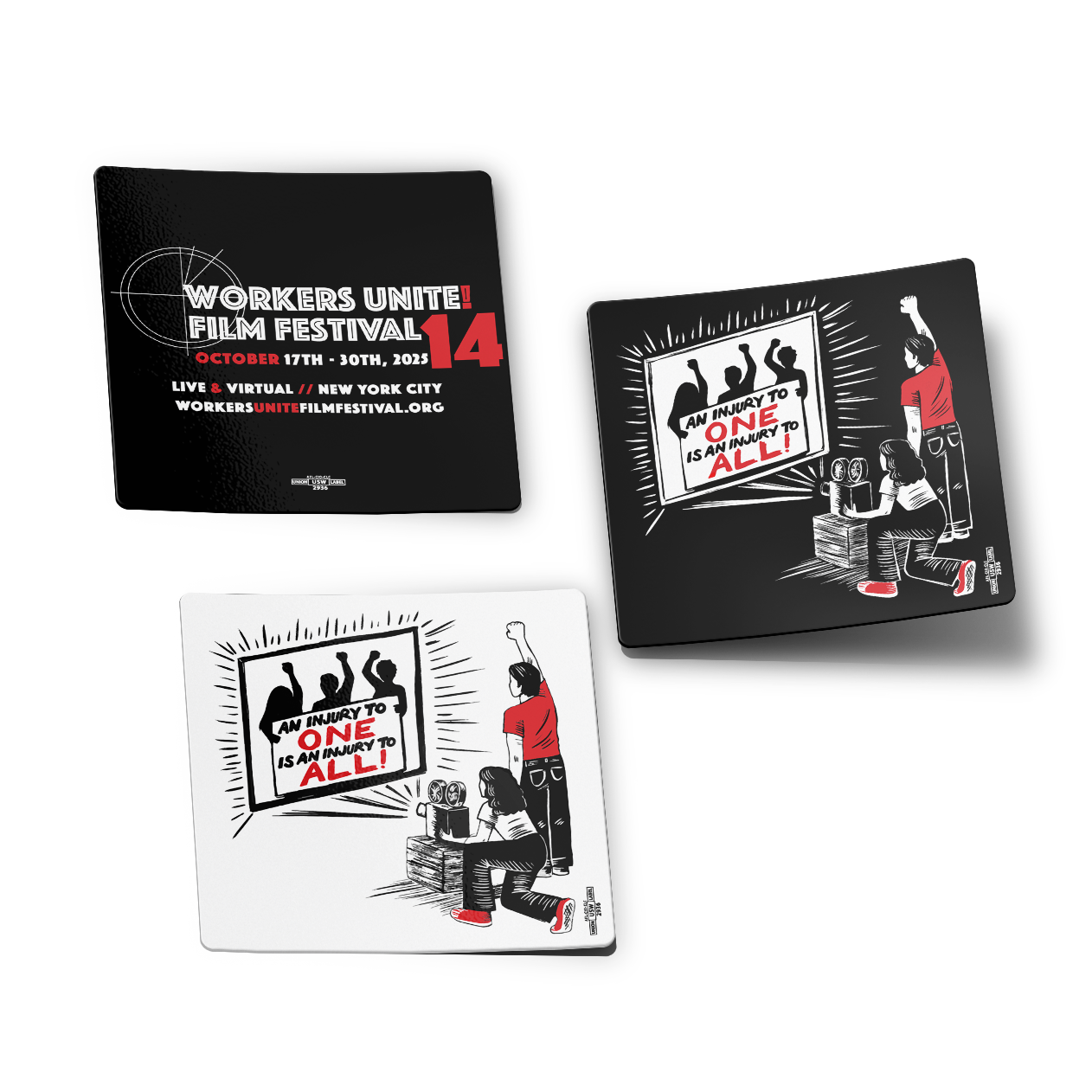 Workers Unite Film Festival 2025 Sticker 3-Pack