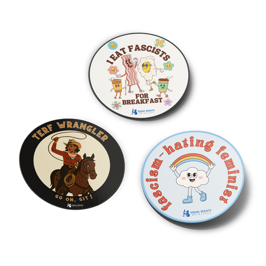 Anti Fascist Round Sticker 3-Pack