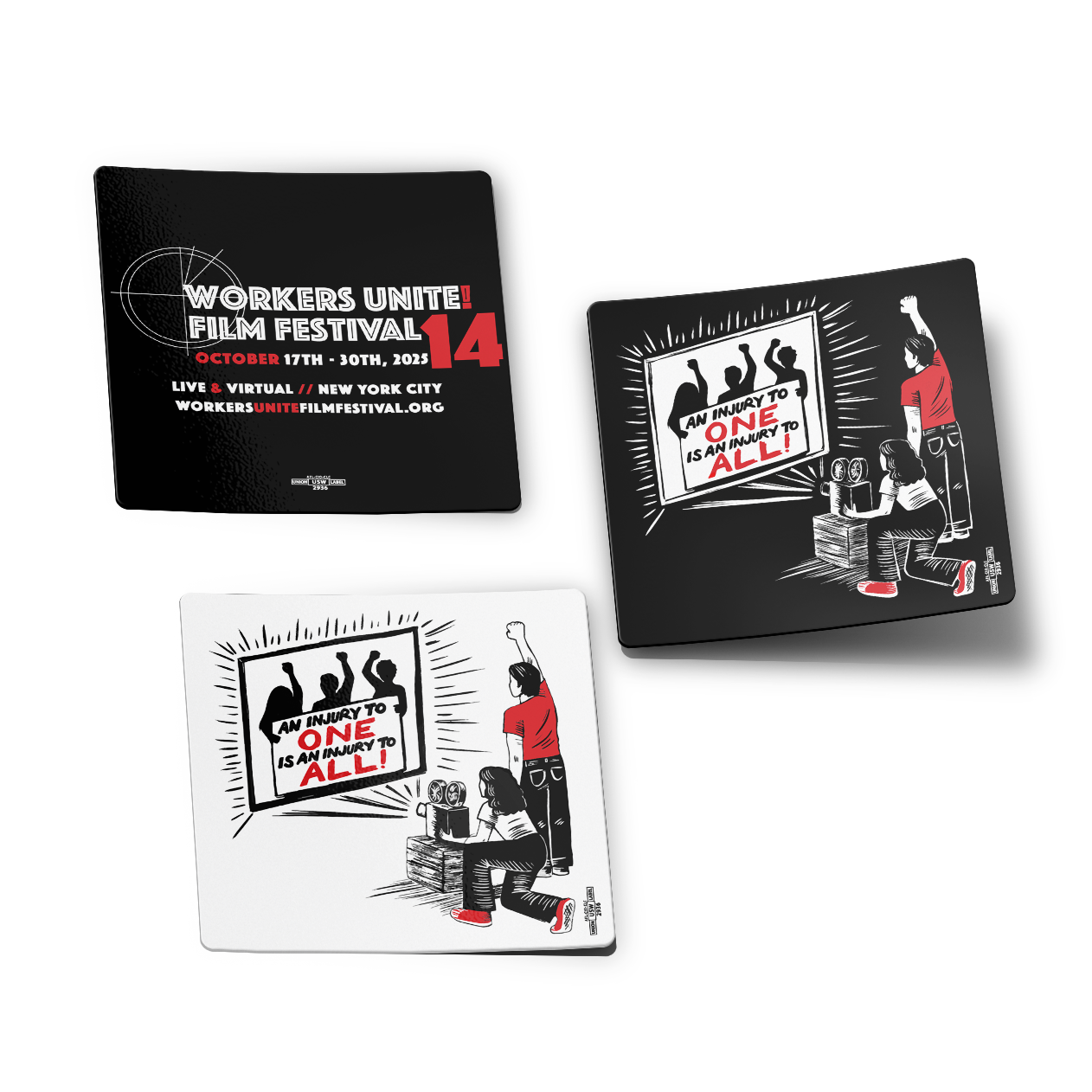 Workers Unite Film Festival 2025 Sticker 3-Pack
