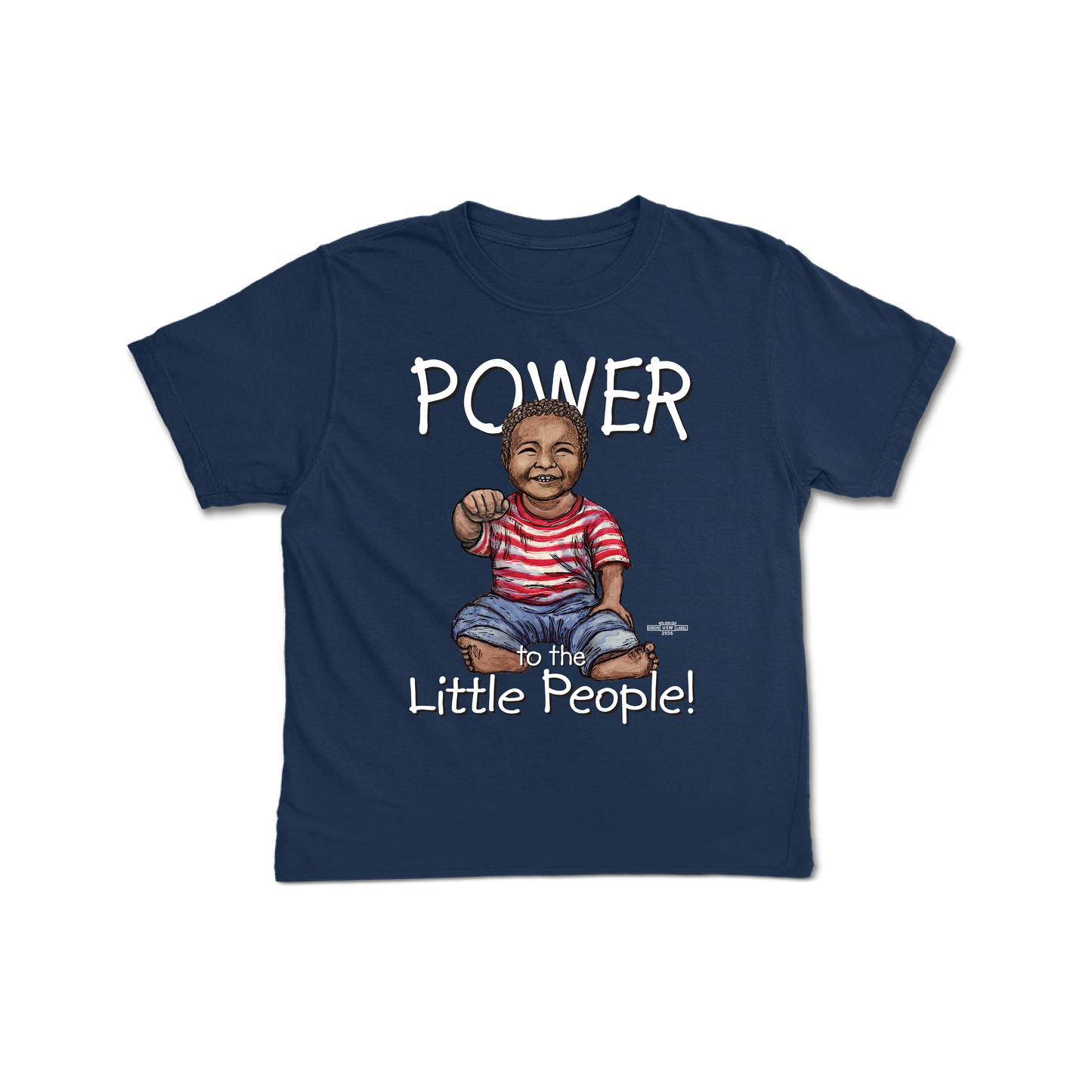 Power to the Little People Navy Toddler Tee