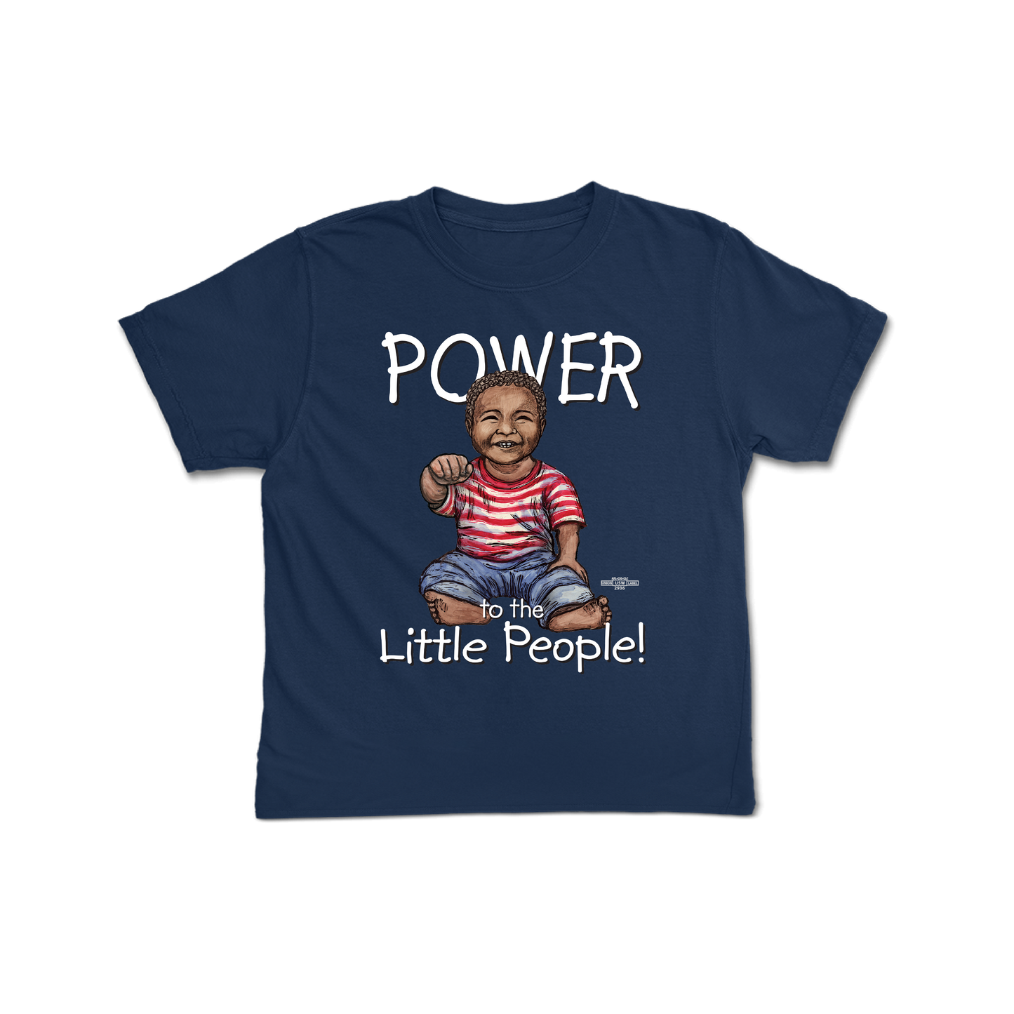 Power to the Little People Navy Toddler Tee